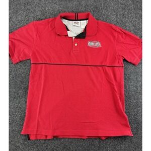 Vintage Nebraska Cornhuskers Polo Red Oak Sportswear Red Cotton Shirt L